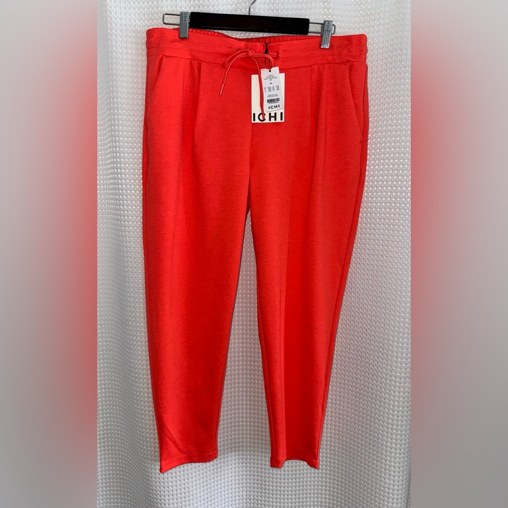 ICHI 7/8 high waisted Grenadine Trousers size XL -‎ NWT